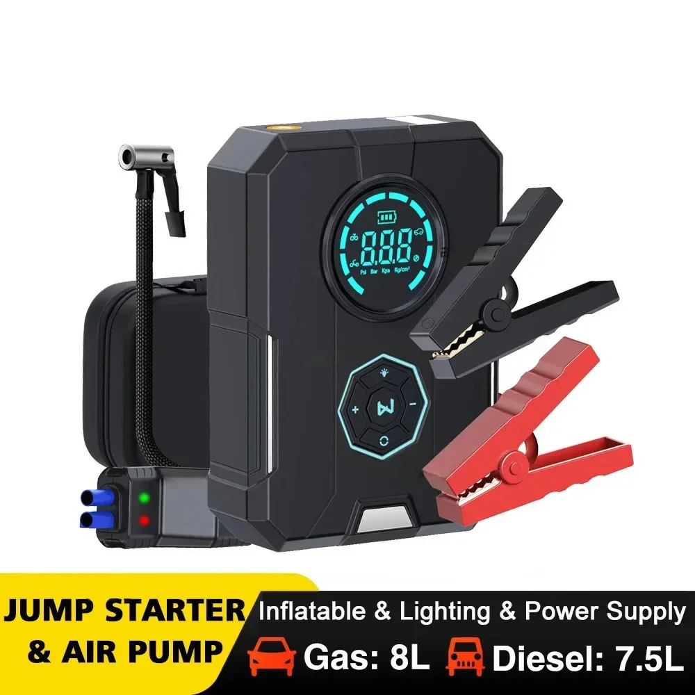 2024 New 6 In 1 Car Jump Starter Air Pump Portable Air Compressor Power Bank Cars Battery Starters Starting Auto Tyre Inflator
2024 New 6 In 1 Car Jump Starter Air Pump Portable Air Compressor Power Bank Cars Battery Starters Starting Auto Tyre Inflator