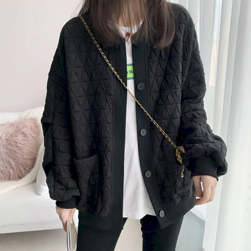 Jackets for Women Korean Style Loose Solid Cotton Rhombic Cardigans Long Sleeved Single Breasted Coats Vintage Women Clothing
Jackets for Women Korean Style Loose Solid Cotton Rhombic Cardigans Long Sleeved Single Breasted Coats Vintage Women Clothing
