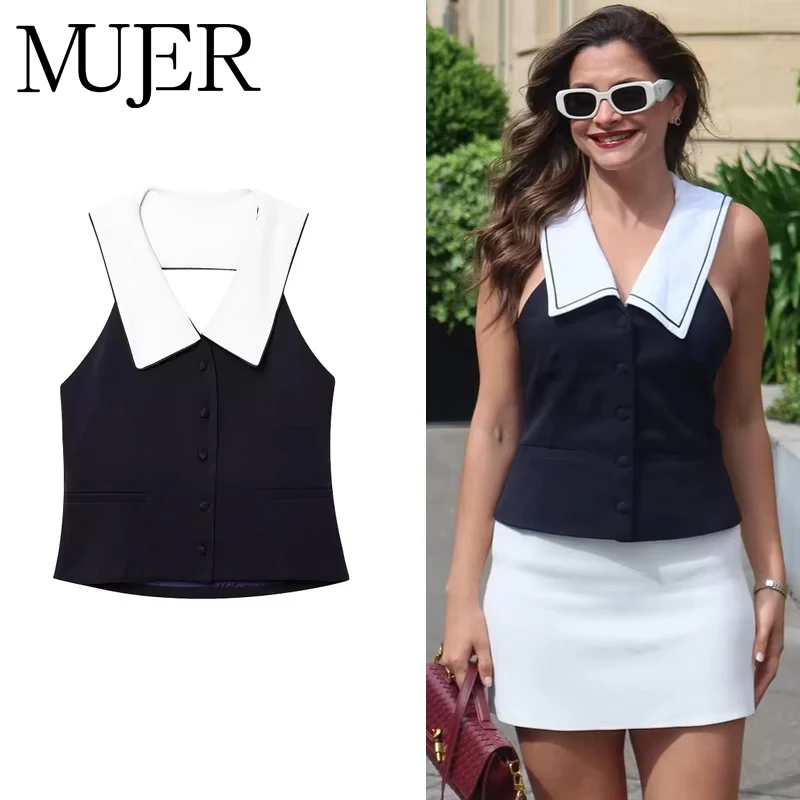 MUJER 2025 Waistcoat Crop Top Woman off Shoulder Backless Top Female Sleeveless Summer Women's Tops Holiday Vest Tops for Women
MUJER 2025 Waistcoat Crop Top Woman off Shoulder Backless Top Female Sleeveless Summer Women's Tops Holiday Vest Tops for Women