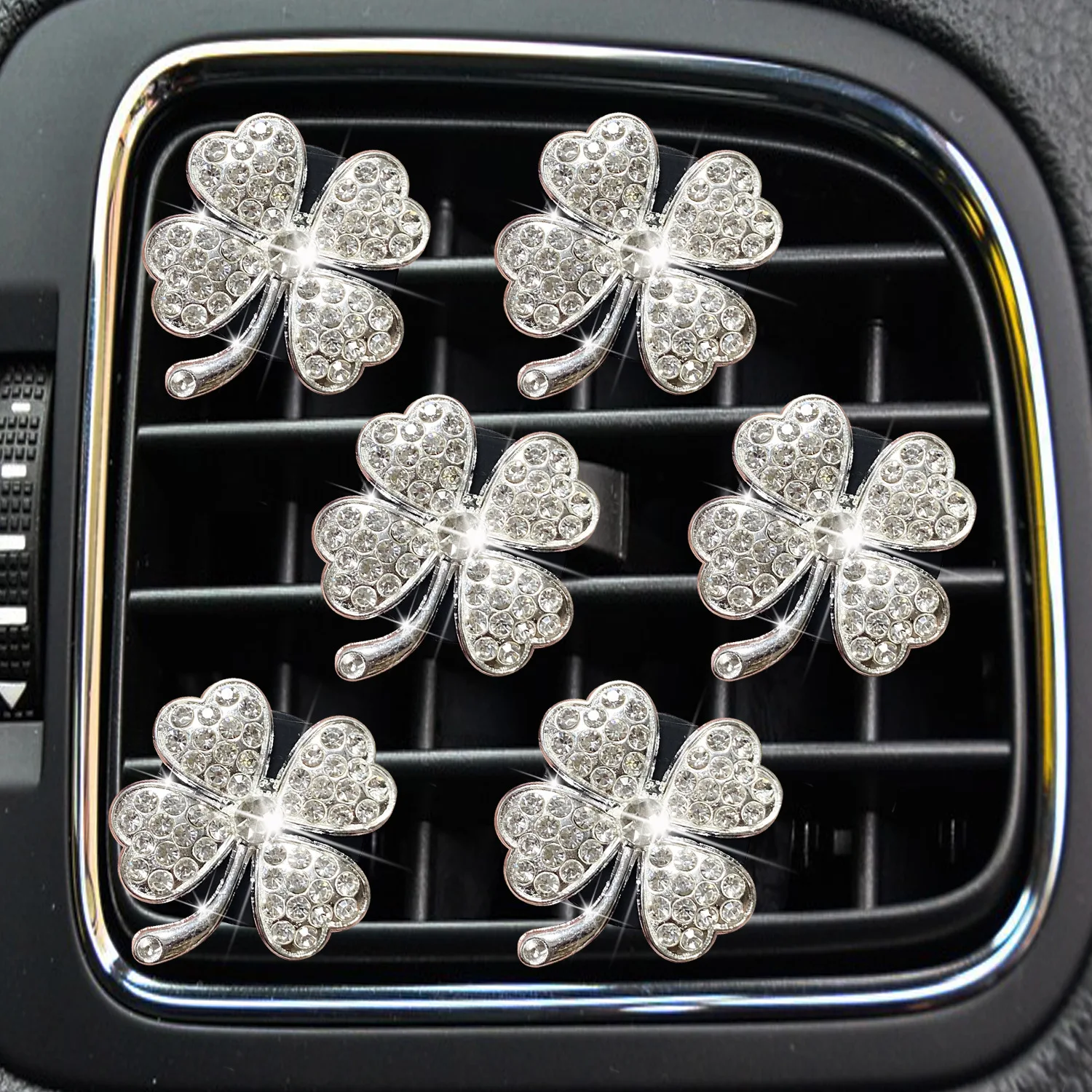 Car Air Freshener Car Interior Decor Rhinestone Diamond Crystal Four-leaf Clover Car Air Outlet Perfume Clip Auto Accessories
Car Air Freshener Car Interior Decor Rhinestone Diamond Crystal Four-leaf Clover Car Air Outlet Perfume Clip Auto Accessories