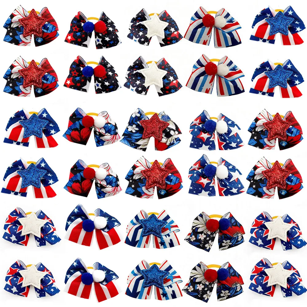 50/100pcs Small Dog Bows 4th of July Puppy Cat Bow with Rubber Bands Pet Dog Star Accessories Bowknot Headwear Dog Grooming Bows
50/100pcs Small Dog Bows 4th of July Puppy Cat Bow with Rubber Bands Pet Dog Star Accessories Bowknot Headwear Dog Grooming Bows