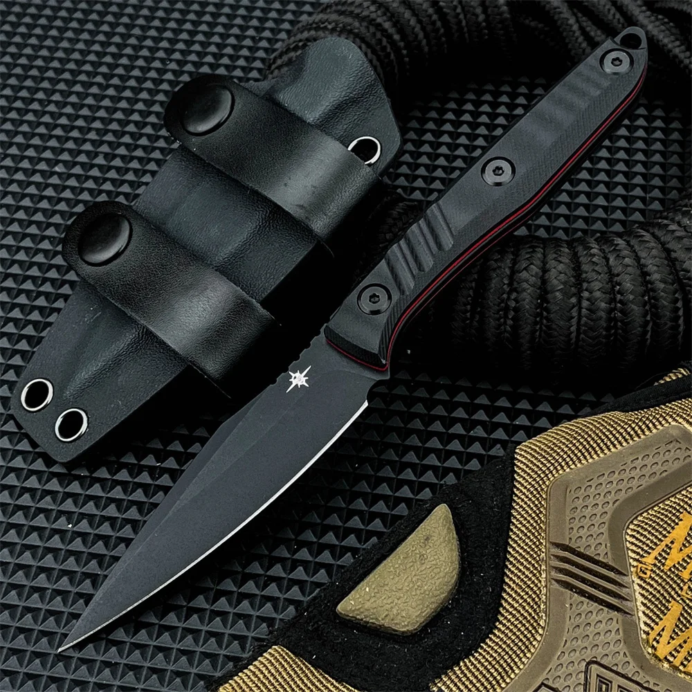 Fixed Blade Knife with Sheath, Daily Portable Outdoor Utility Tool with 8Cr13Mov Blade Black G10 Handle, Multi Safe Cutting Tool
Fixed Blade Knife with Sheath, Daily Portable Outdoor Utility Tool with 8Cr13Mov Blade Black G10 Handle, Multi Safe Cutting Tool