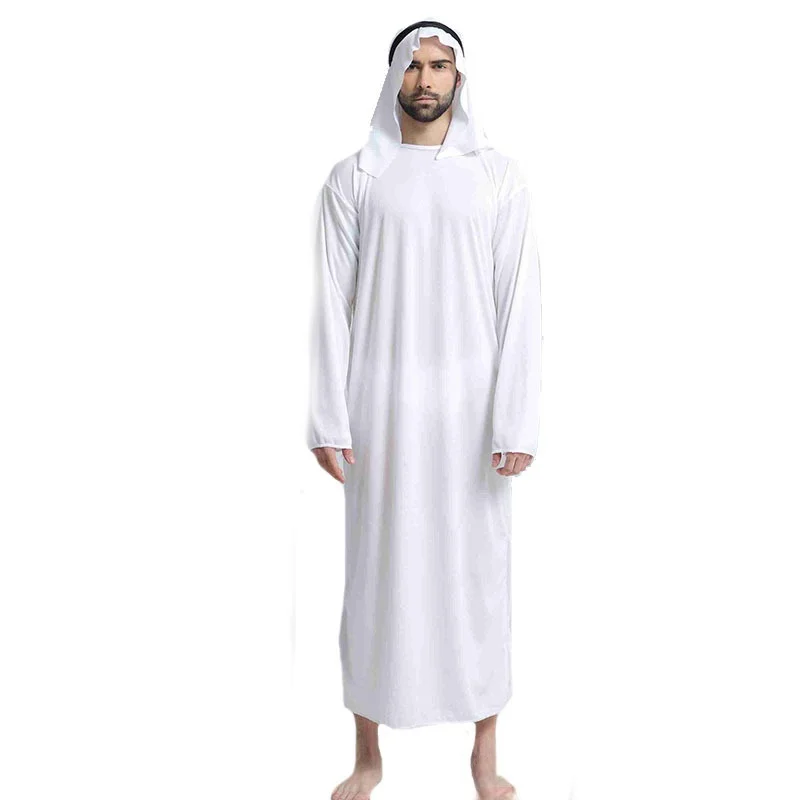 Pure White Middle East Costume Dubai Cosplay Arab Emir Prince Masquerade Ball Men's Halloween Costume Traditional Arab Attire
Pure White Middle East Costume Dubai Cosplay Arab Emir Prince Masquerade Ball Men's Halloween Costume Traditional Arab Attire