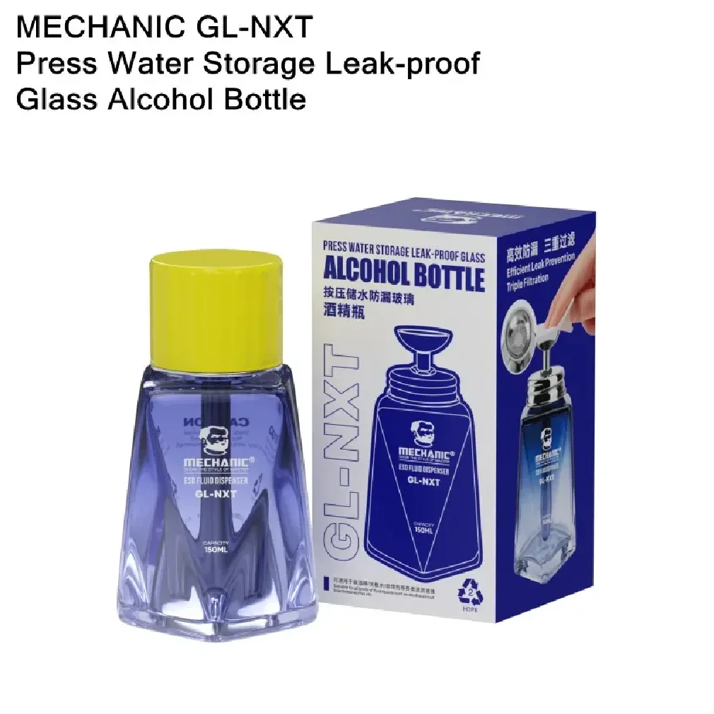 MECHANIC GL-NXT 150ml Press Type Glass Alcohol Bottle Microporous Push-Type Anti-Spray Anti-clogging Liquid Dispenser Bottle
MECHANIC GL-NXT 150ml Press Type Glass Alcohol Bottle Microporous Push-Type Anti-Spray Anti-clogging Liquid Dispenser Bottle