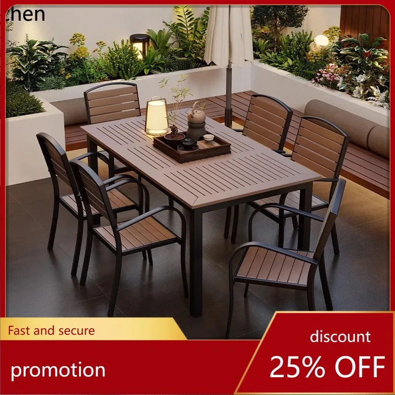 Hxl outdoor wood-plastic composite table and chair set - outdoor patio tea table and chairs - anti-corrosion wood table
Hxl outdoor wood-plastic composite table and chair set - outdoor patio tea table and chairs - anti-corrosion wood table