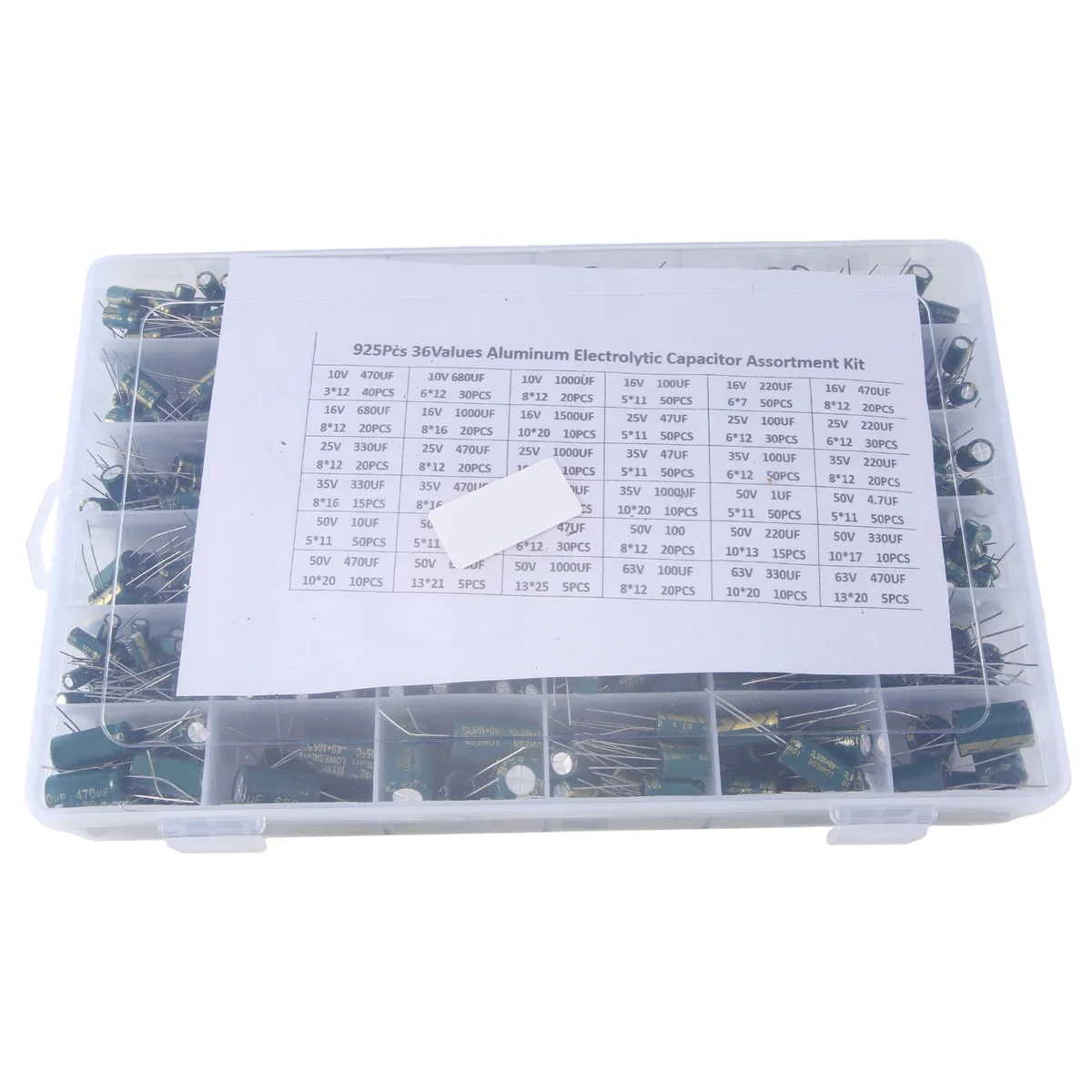 ABDX-925PCS Aluminum Electrolytic Capacitor High Frequency Inline Kit 36 Kinds Of Specifications Resistance
ABDX-925PCS Aluminum Electrolytic Capacitor High Frequency Inline Kit 36 Kinds Of Specifications Resistance