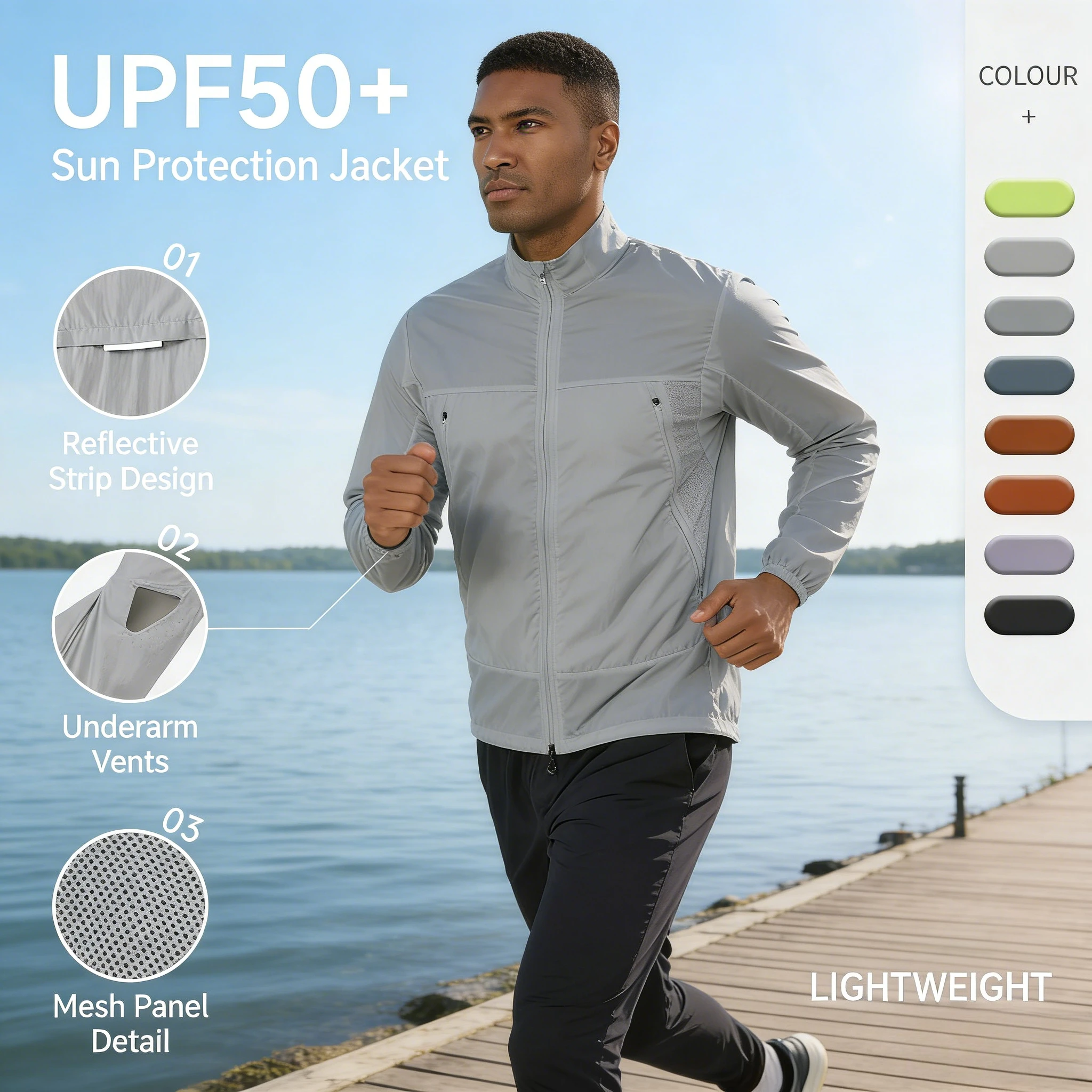 Men's Outdoor Lightweight Breathable Sun Protection Clothing Summer Quick Dry UV Protection Skin Coat Sports Jacket
Men's Outdoor Lightweight Breathable Sun Protection Clothing Summer Quick Dry UV Protection Skin Coat Sports Jacket