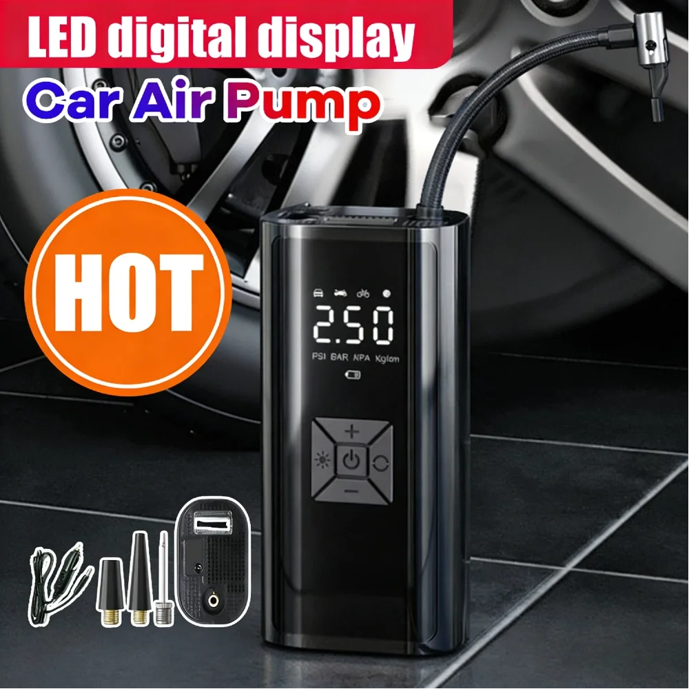 Vehicle Motorcycle Automatic Air Compressor Air Pump with Sunken Anti-Scald Inflation Port Backlight Buttons & 4 Pressure Unit S
Vehicle Motorcycle Automatic Air Compressor Air Pump with Sunken Anti-Scald Inflation Port Backlight Buttons & 4 Pressure Unit S