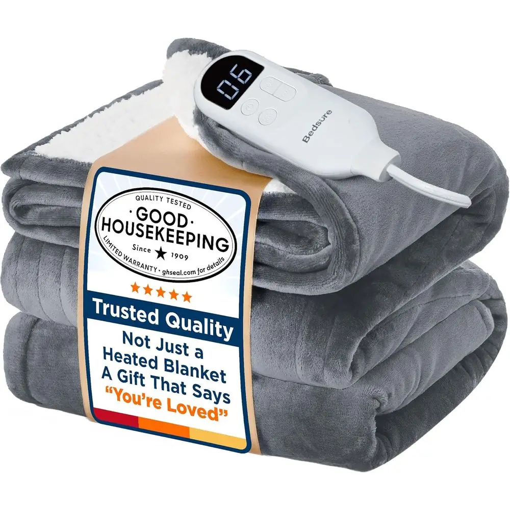Full Size Electric Blanket with Preheat Function - 6 Time and 6 Heat Settings, Ideal for Gifts (72x84 inches, Grey)
Full Size Electric Blanket with Preheat Function - 6 Time and 6 Heat Settings, Ideal for Gifts (72x84 inches, Grey)
