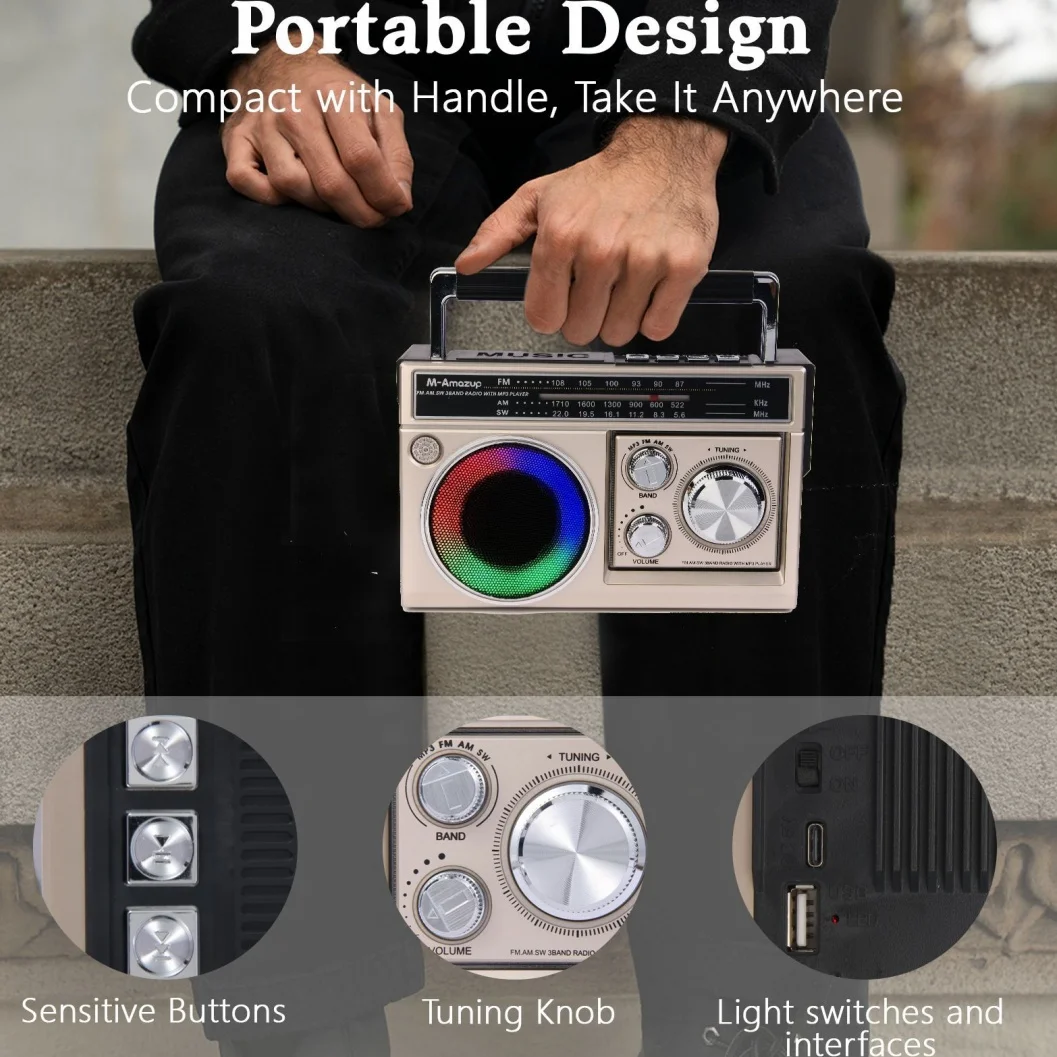 NS-7001S Portable Big Button Outdoor Solar Power Radio With Emergency Light USB Driver TF Card BT Speaker Am Fm Sw 3 Band Radios
NS-7001S Portable Big Button Outdoor Solar Power Radio With Emergency Light USB Driver TF Card BT Speaker Am Fm Sw 3 Band Radios