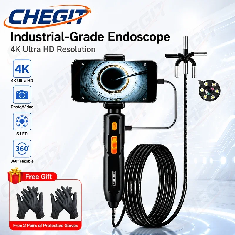 360° Articulating Borescope Endoscope Camera 4K UHD Inspection Borescope Camera Waterproof IP67 For Android/iOS Phone
360° Articulating Borescope Endoscope Camera 4K UHD Inspection Borescope Camera Waterproof IP67 For Android/iOS Phone