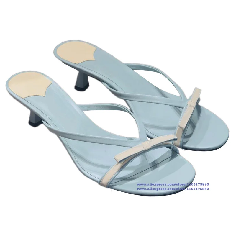 Pastel Blue & Cream Bow Kitten Heel Mule Sandals Elegant Two-Tone Open-Toe Slip-On Summer Slides Sandalias De Mujer Verano
Pastel Blue & Cream Bow Kitten Heel Mule Sandals Elegant Two-Tone Open-Toe Slip-On Summer Slides Sandalias De Mujer Verano