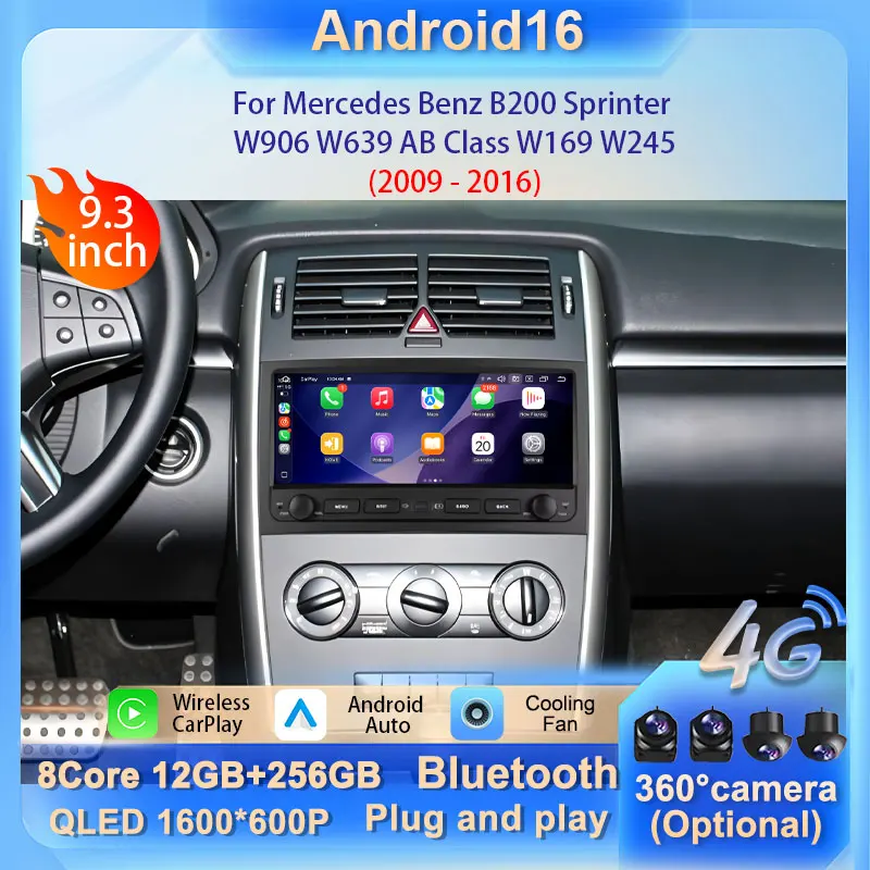 Автомагнитола Android 16 Carplay без 2-DIN, 9.3 дюйма, для Mercedes Benz B200, Sprinter W906, W639, AB Class W169, W245, 2009-2016 гг.
Автомагнитола Android 16 Carplay без 2-DIN, 9.3 дюйма, для Mercedes Benz B200, Sprinter W906, W639, AB Class W169, W245, 2009-2016 гг.