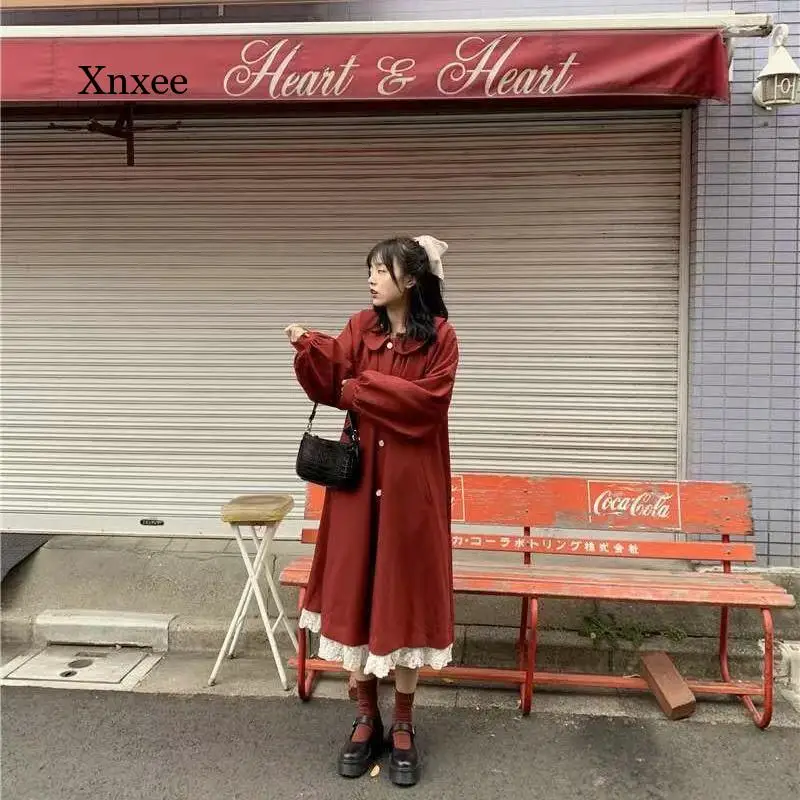 Winter Women's Windbreaker Doll Collar Long Loose Jacket Lace Stitching College Style Casual Korean Retro Style Warm Jacket
Winter Women's Windbreaker Doll Collar Long Loose Jacket Lace Stitching College Style Casual Korean Retro Style Warm Jacket
