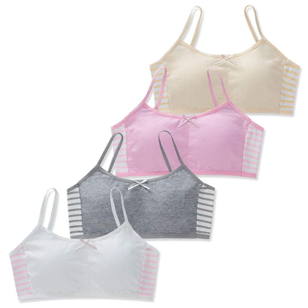1pcs Children's bra Cotton bow With inserts stripe Training Girls Bras Cotton summer Teenage Kids Underwears student 7-13Y
1pcs Children's bra Cotton bow With inserts stripe Training Girls Bras Cotton summer Teenage Kids Underwears student 7-13Y