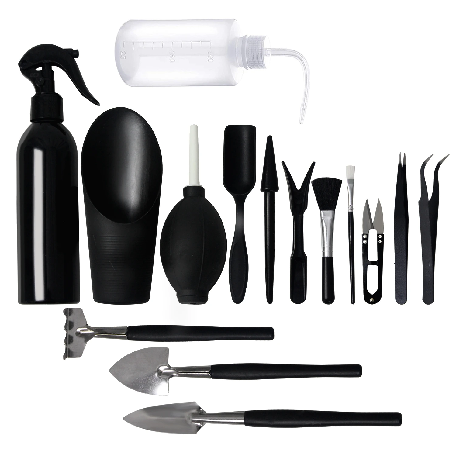 15 мини-садовых инструментов для пересадки суккулентов вручную для микрорассадки, набор для ухода за комнатными микросадовыми растениями (черный)
15 мини-садовых инструментов для пересадки суккулентов вручную для микрорассадки, набор для ухода за комнатными микросадовыми растениями (черный)