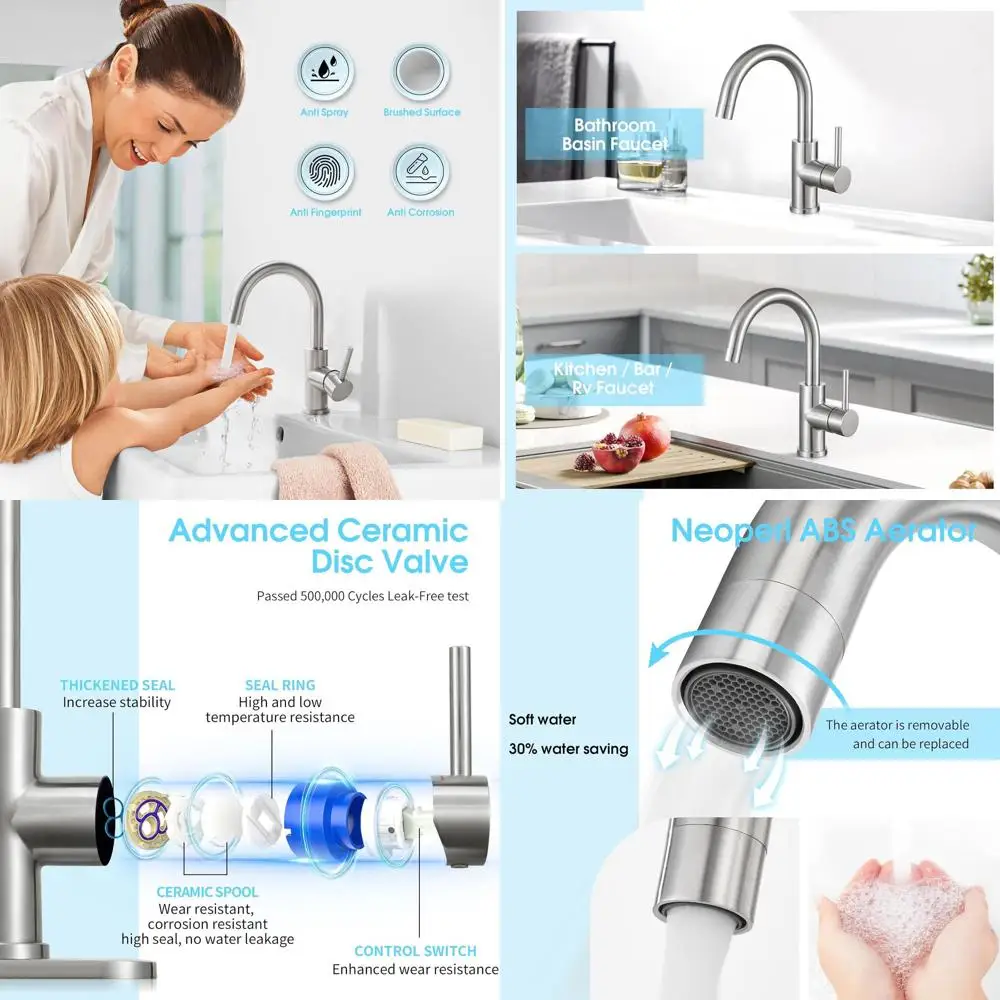 Brushed Nickel Mini Kitchen Faucet with Pre-Wet Feature for Small Bath and Utility Sinks
Brushed Nickel Mini Kitchen Faucet with Pre-Wet Feature for Small Bath and Utility Sinks