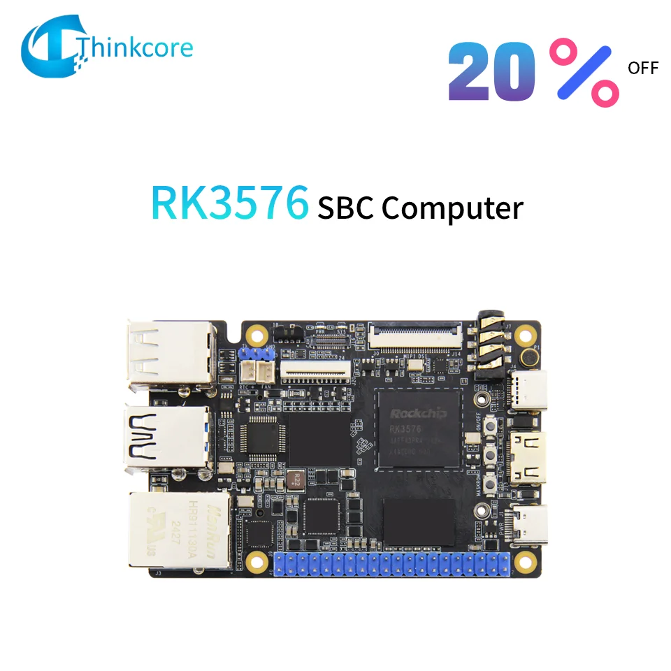 RK3576 SBC Single Board Computer 6TOPS NPU 8K Video 16GB RAM 128GB eMMC Support 5-Camera Android 12 Debian GPIO 40pin Like RPi
RK3576 SBC Single Board Computer 6TOPS NPU 8K Video 16GB RAM 128GB eMMC Support 5-Camera Android 12 Debian GPIO 40pin Like RPi