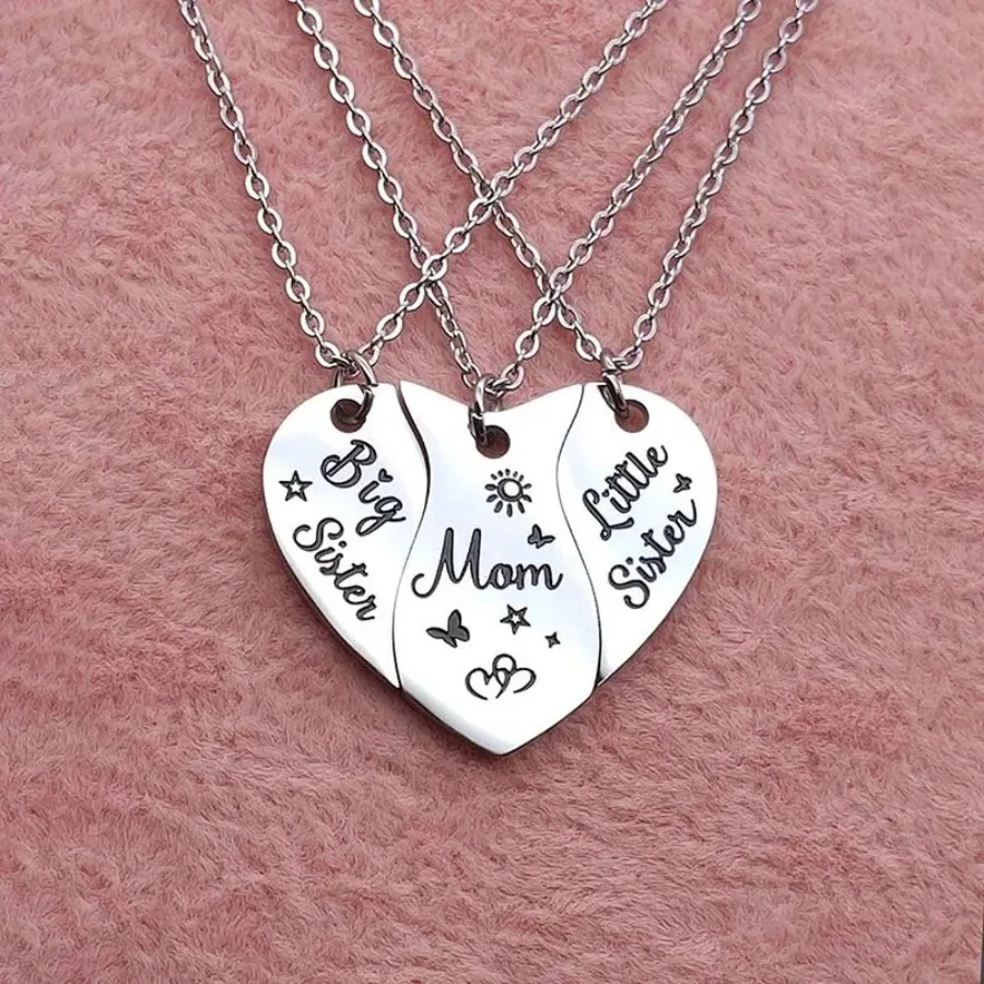 3 PCS Heartshaped Matching Mom Sisters Necklace Set Stainless Steel Mother Daughter Necklaces
3 PCS Heartshaped Matching Mom Sisters Necklace Set Stainless Steel Mother Daughter Necklaces
