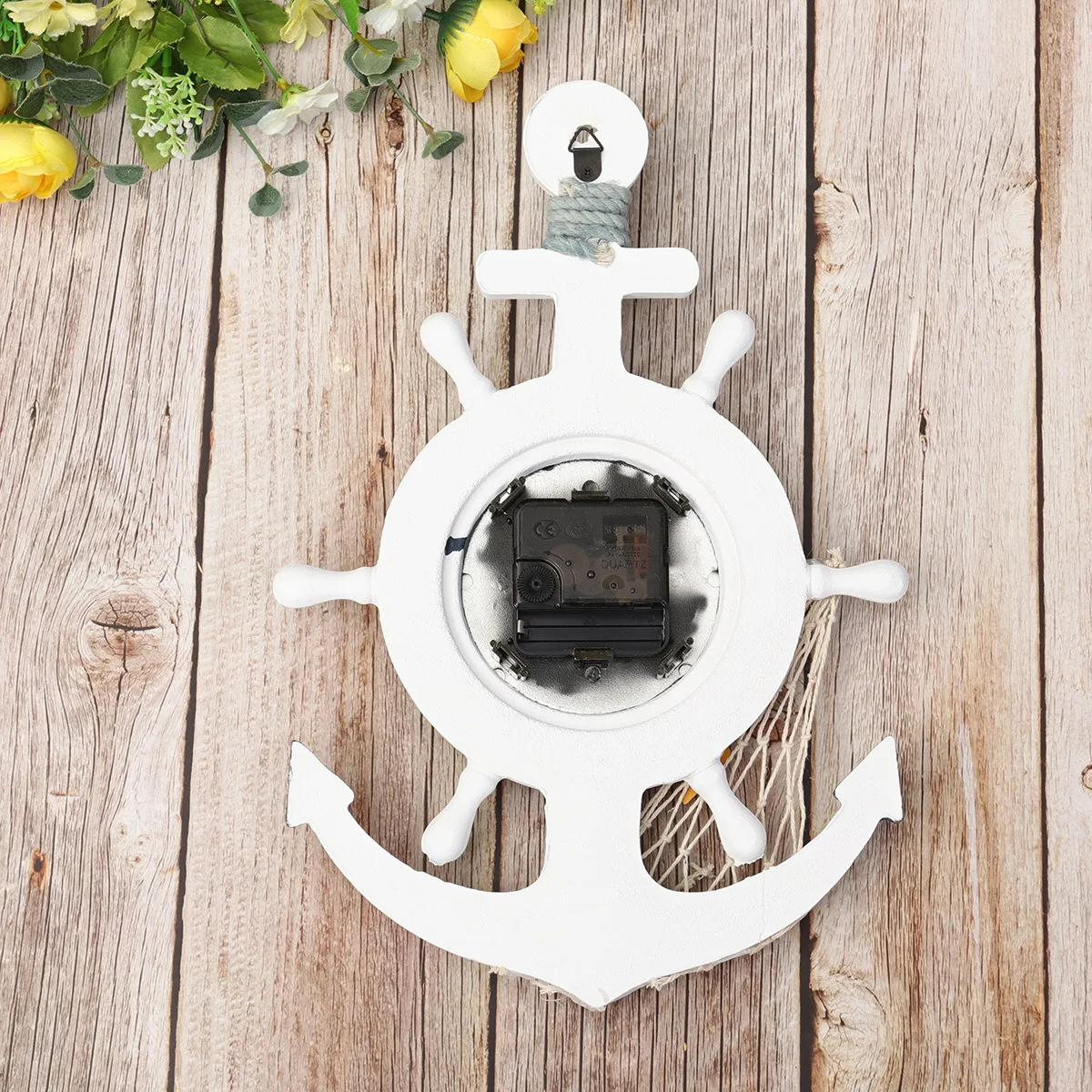 Wooden Plastic Blue White Ship Wheel Clock Creative Mediterranean Style Wall Hanging Clock Decorative Mirror
Wooden Plastic Blue White Ship Wheel Clock Creative Mediterranean Style Wall Hanging Clock Decorative Mirror