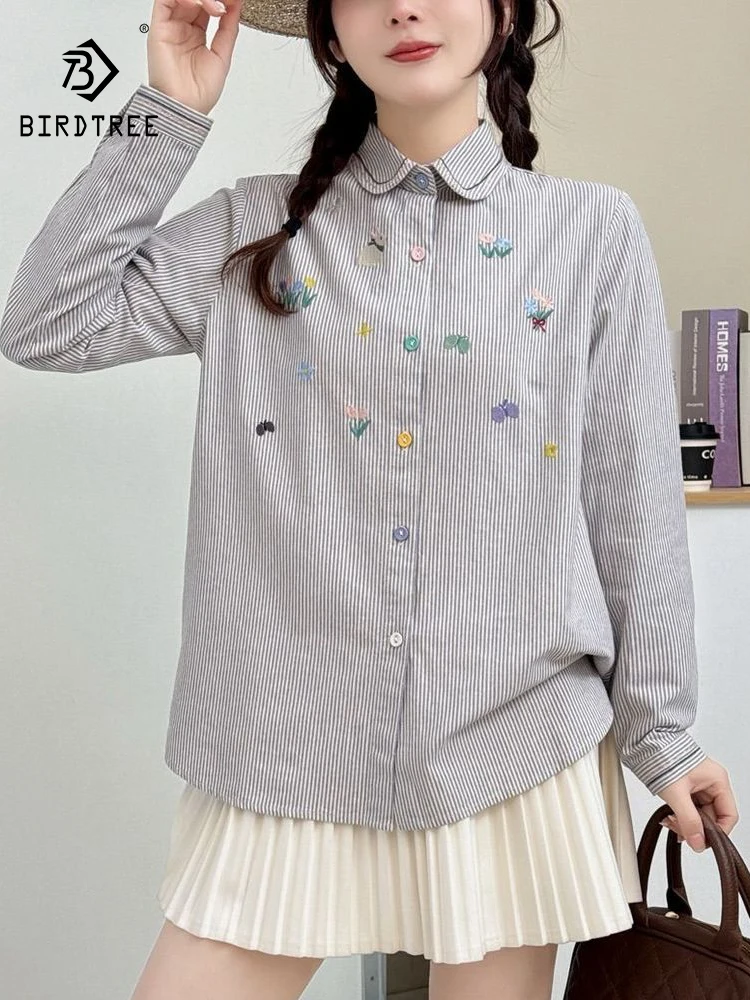 Новая женская хлопковая рубашка с длинным рукавом Весна 2026, с отложным воротником, в полоску, с вышивкой, в стиле Mori Girl, милая свободная блузка INS T62119CC
Новая женская хлопковая рубашка с длинным рукавом Весна 2026, с отложным воротником, в полоску, с вышивкой, в стиле Mori Girl, милая свободная блузка INS T62119CC