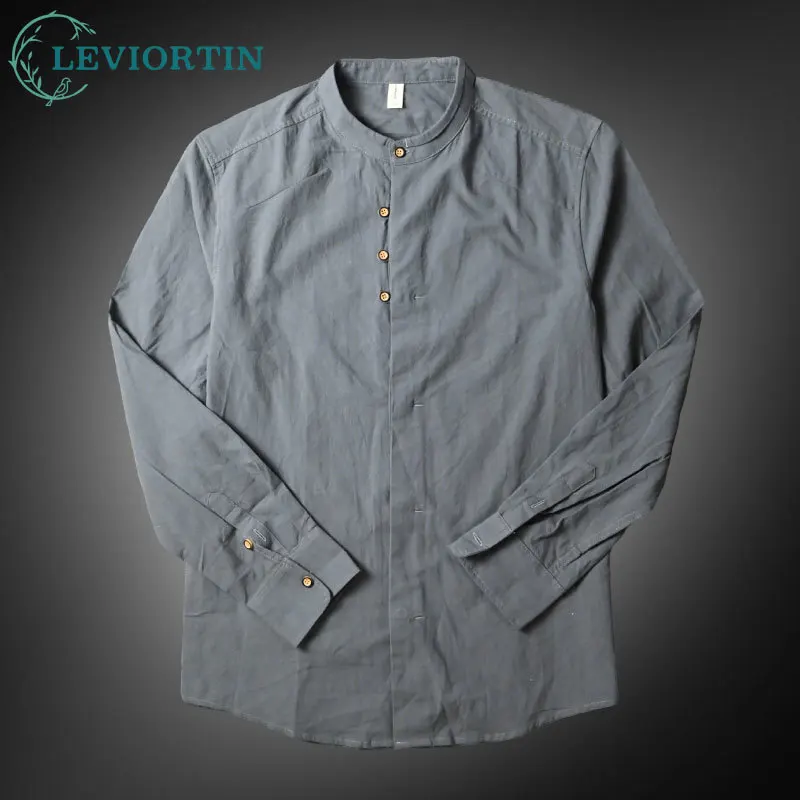 Весна 202, мужские хлопковые льняные рубашки, повседневные однотонные винтажные рубашки в японском стиле с воротником-стойкой и скрытой планкой, рубашка с длинными рукавами
Весна 202, мужские хлопковые льняные рубашки, повседневные однотонные винтажные рубашки в японском стиле с воротником-стойкой и скрытой планкой, рубашка с длинными рукавами