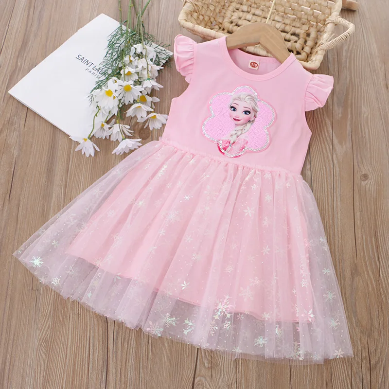 children Sequin Princess Skirt Cartoon Mesh T-Shirt Skirt Disney Frozen Elsa Summer Girl new Short Sleeve Dress Flying Sleeve
children Sequin Princess Skirt Cartoon Mesh T-Shirt Skirt Disney Frozen Elsa Summer Girl new Short Sleeve Dress Flying Sleeve