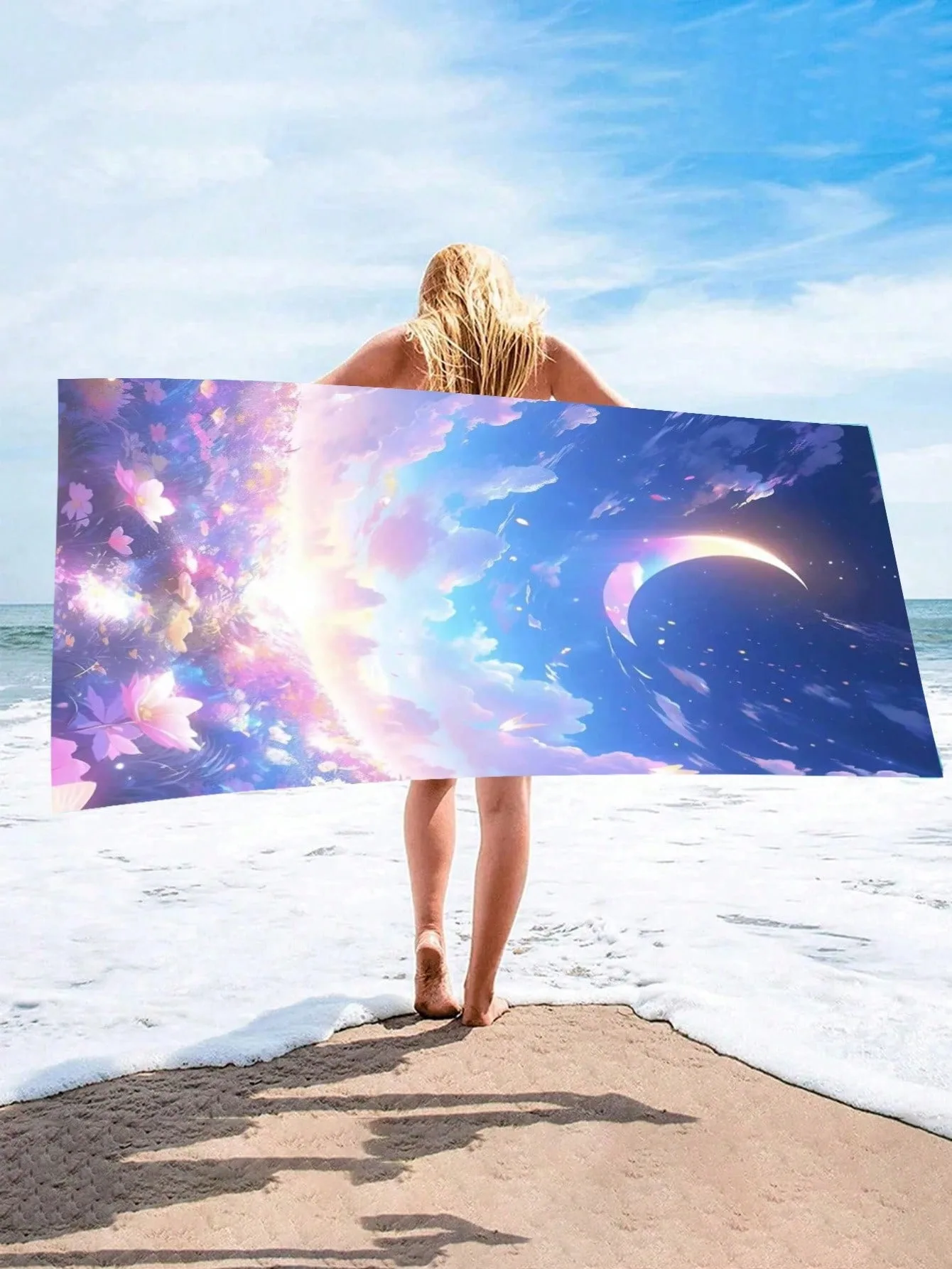 Floral and Moonlight Pattern Printed Beach Towel Outdoor Travel Women's Holiday Shawl Swimming Diving Essential
Floral and Moonlight Pattern Printed Beach Towel Outdoor Travel Women's Holiday Shawl Swimming Diving Essential
