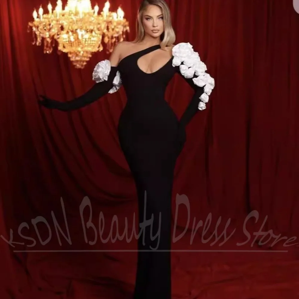 Women Dresses Black Hollowed-out White Flower Long Sleeves Evening Gowns Slim Elegant Fashion Floor Length Party Dresses
Women Dresses Black Hollowed-out White Flower Long Sleeves Evening Gowns Slim Elegant Fashion Floor Length Party Dresses