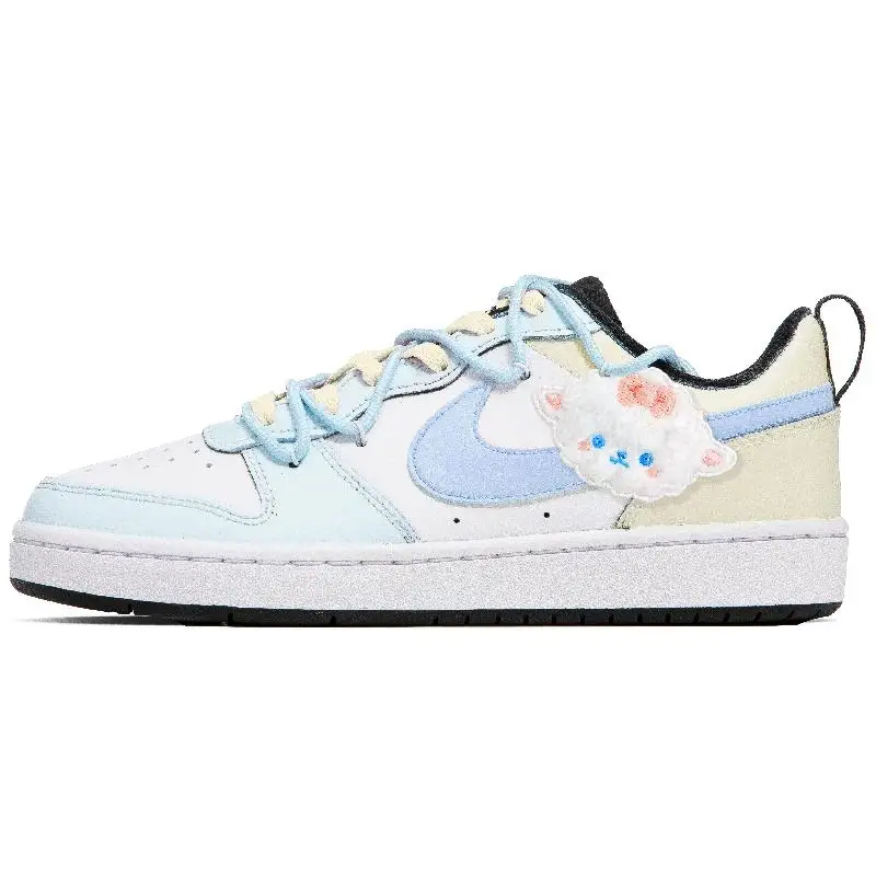 【Customize】Nike Court Borough Skateboarding Shoes Women's Low-top White/blue/beige Sneakers shoes BQ5448-115
【Customize】Nike Court Borough Skateboarding Shoes Women's Low-top White/blue/beige Sneakers shoes BQ5448-115