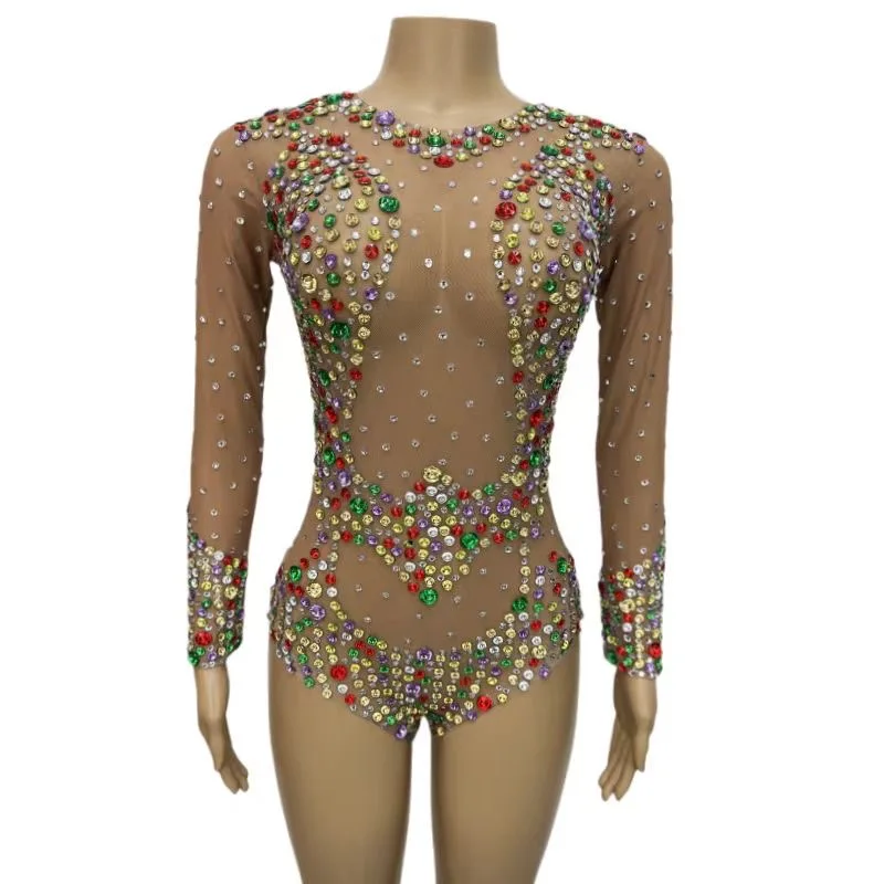 Sparkly Colorful Stones Transparent LeotardEvening Birthday Celebrate Mesh Bodysuit OutfitPerformance Dancer Costume C098
Sparkly Colorful Stones Transparent LeotardEvening Birthday Celebrate Mesh Bodysuit OutfitPerformance Dancer Costume C098