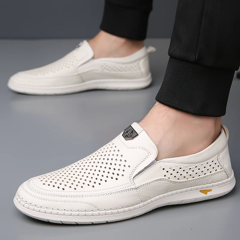 Summer New Men's Breathable Hollow Out Casual Board Shoes Fashion Brand Men's Outdoor Comfortable Non Slip Casual Leather Shoes
Summer New Men's Breathable Hollow Out Casual Board Shoes Fashion Brand Men's Outdoor Comfortable Non Slip Casual Leather Shoes
