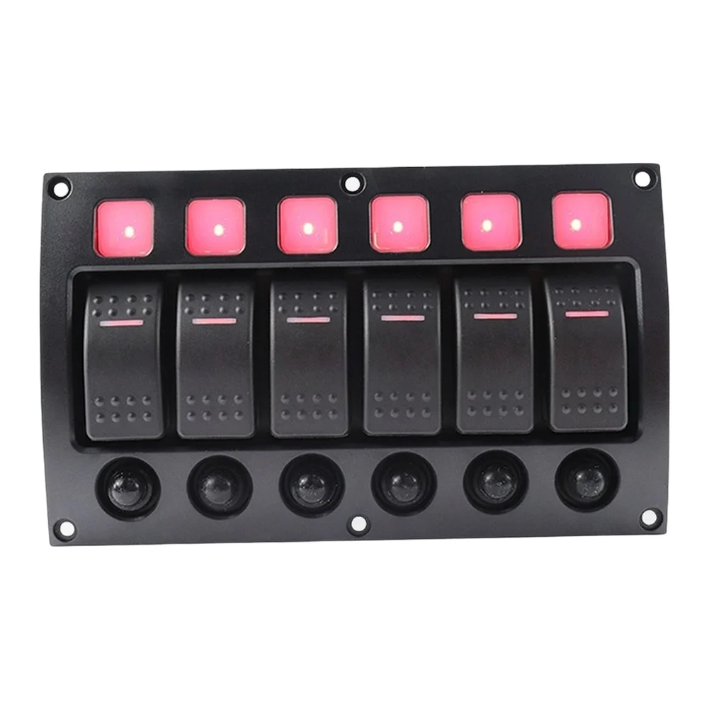 ABS Black Marine Switch Panel for RV and Boat Use 4 or 6 Gang with LED Indicator 12V 24V IP66 Waterproof Design
ABS Black Marine Switch Panel for RV and Boat Use 4 or 6 Gang with LED Indicator 12V 24V IP66 Waterproof Design