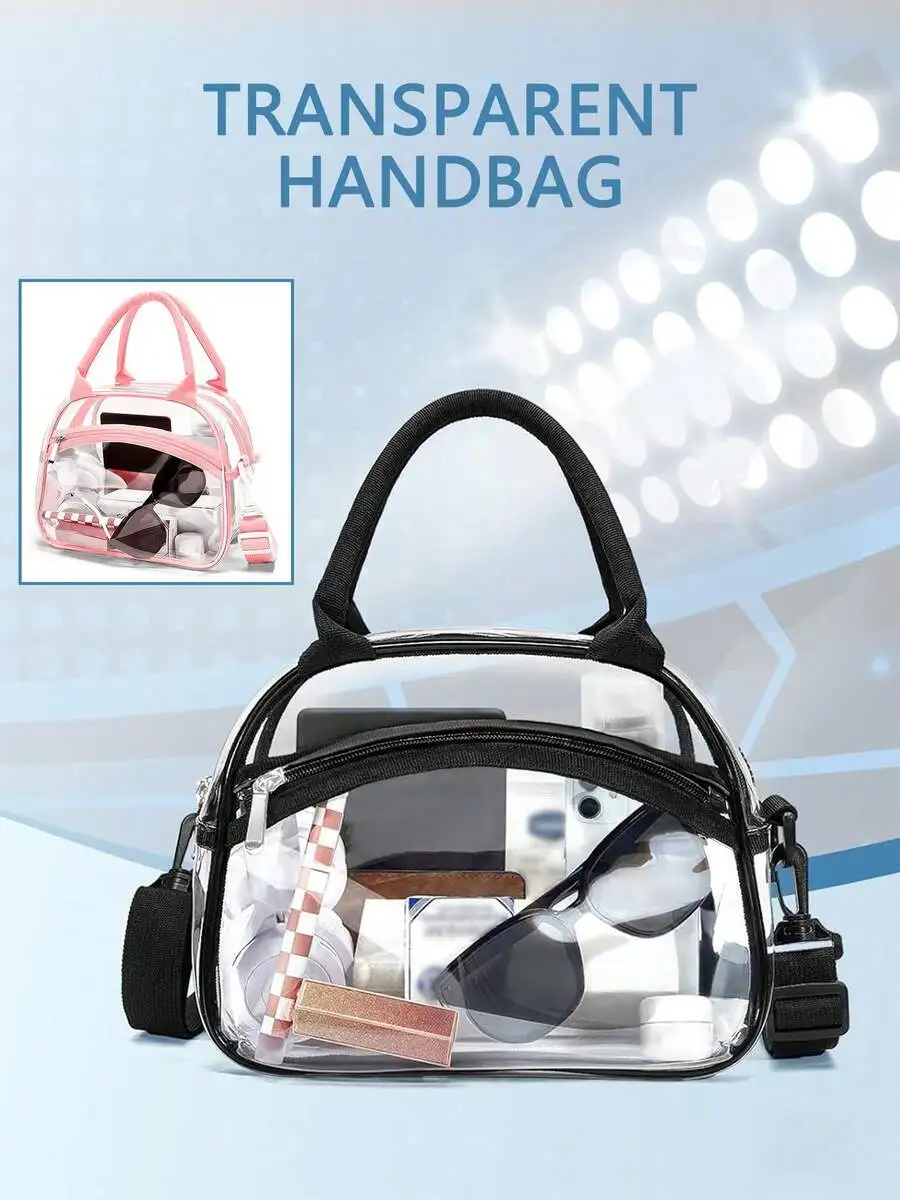 Transparent PVC Nylon Handbag With Adjustable Strap For Women
Transparent PVC Nylon Handbag With Adjustable Strap For Women