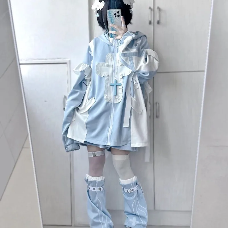 Y2k Mid-length Loose Long Sleeve Coat Women Japanese Patchwork Ruffles Sweet Sweatshirts 2025 New All-match Tops Mujer
Y2k Mid-length Loose Long Sleeve Coat Women Japanese Patchwork Ruffles Sweet Sweatshirts 2025 New All-match Tops Mujer