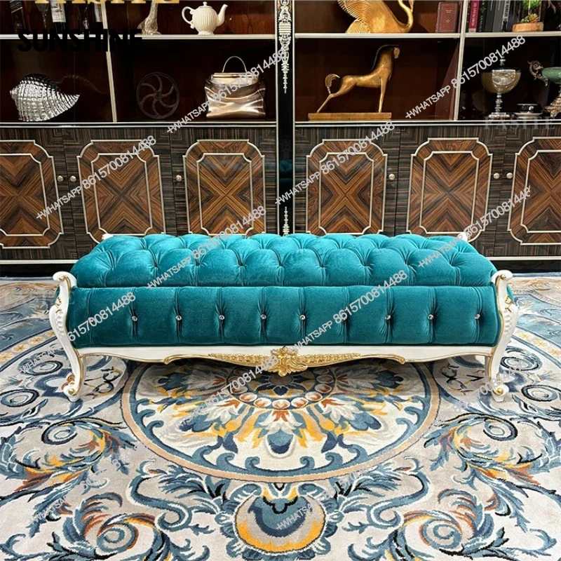 Французский прикроватный табурет из цельного дерева, роскошный табурет принцессы в европейском стиле
Французский прикроватный табурет из цельного дерева, роскошный табурет принцессы в европейском стиле