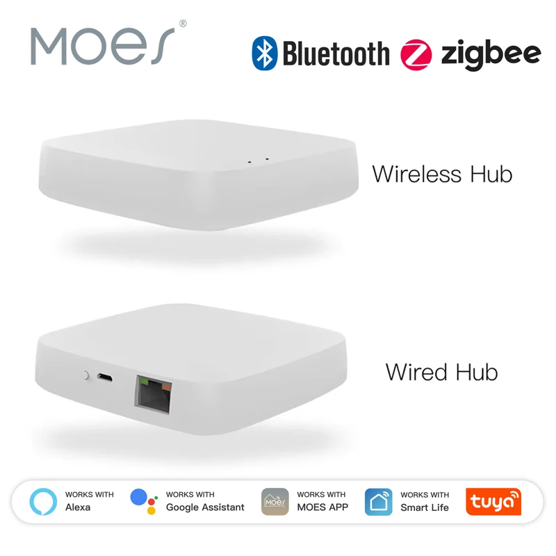 MOES Tuya ZigBee Wireless Gateway Hub Wired Multi-mode Bridge Bluetooth Remote Controller Mesh Smart Life APP Alexa Google Home
MOES Tuya ZigBee Wireless Gateway Hub Wired Multi-mode Bridge Bluetooth Remote Controller Mesh Smart Life APP Alexa Google Home