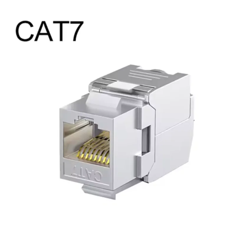 Cat6a Cat7 Keystone Jack Cat7 RJ45 STP Модуль без инструментов из цинкового сплава Разъемы-адаптеры для 22–26 AWG
Cat6a Cat7 Keystone Jack Cat7 RJ45 STP Модуль без инструментов из цинкового сплава Разъемы-адаптеры для 22–26 AWG