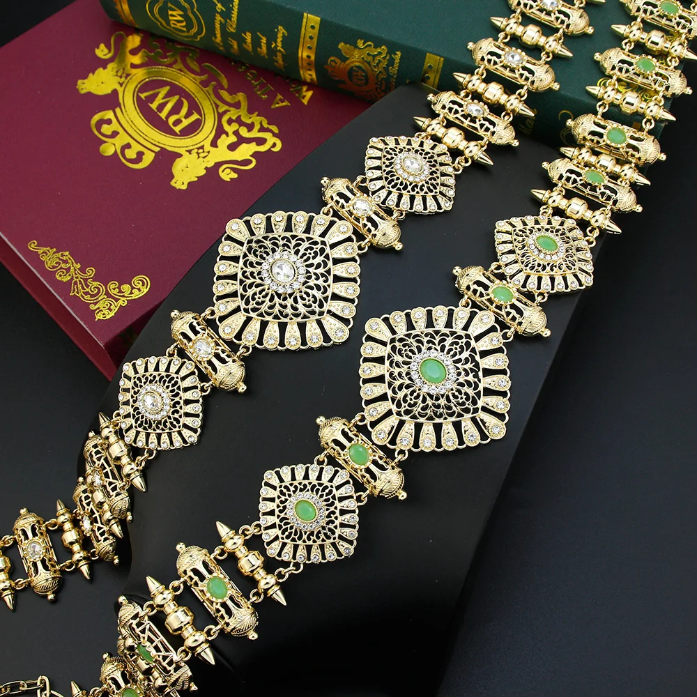 Sunspicems Sunflower Morocco Belt for Women Caftan Waist Chain Belt Crystal Bride Wedding Jewelry Gold Color Metal Body Chain
Sunspicems Sunflower Morocco Belt for Women Caftan Waist Chain Belt Crystal Bride Wedding Jewelry Gold Color Metal Body Chain