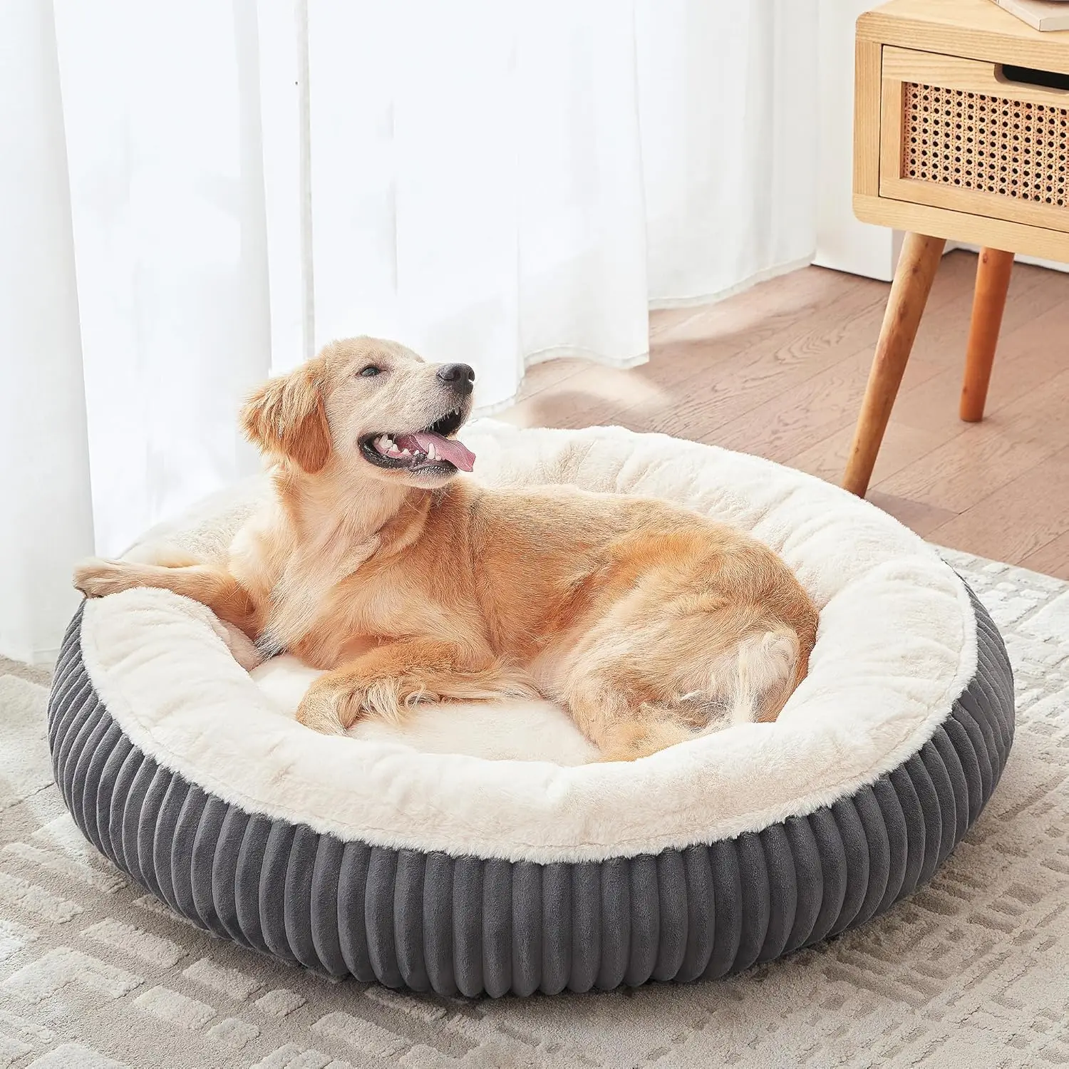 Large 36" Donut Dog Bed - Calming Round Pet Bed with Removable Washable Cover, Fits Dogs up to 80 lbs
Large 36" Donut Dog Bed - Calming Round Pet Bed with Removable Washable Cover, Fits Dogs up to 80 lbs