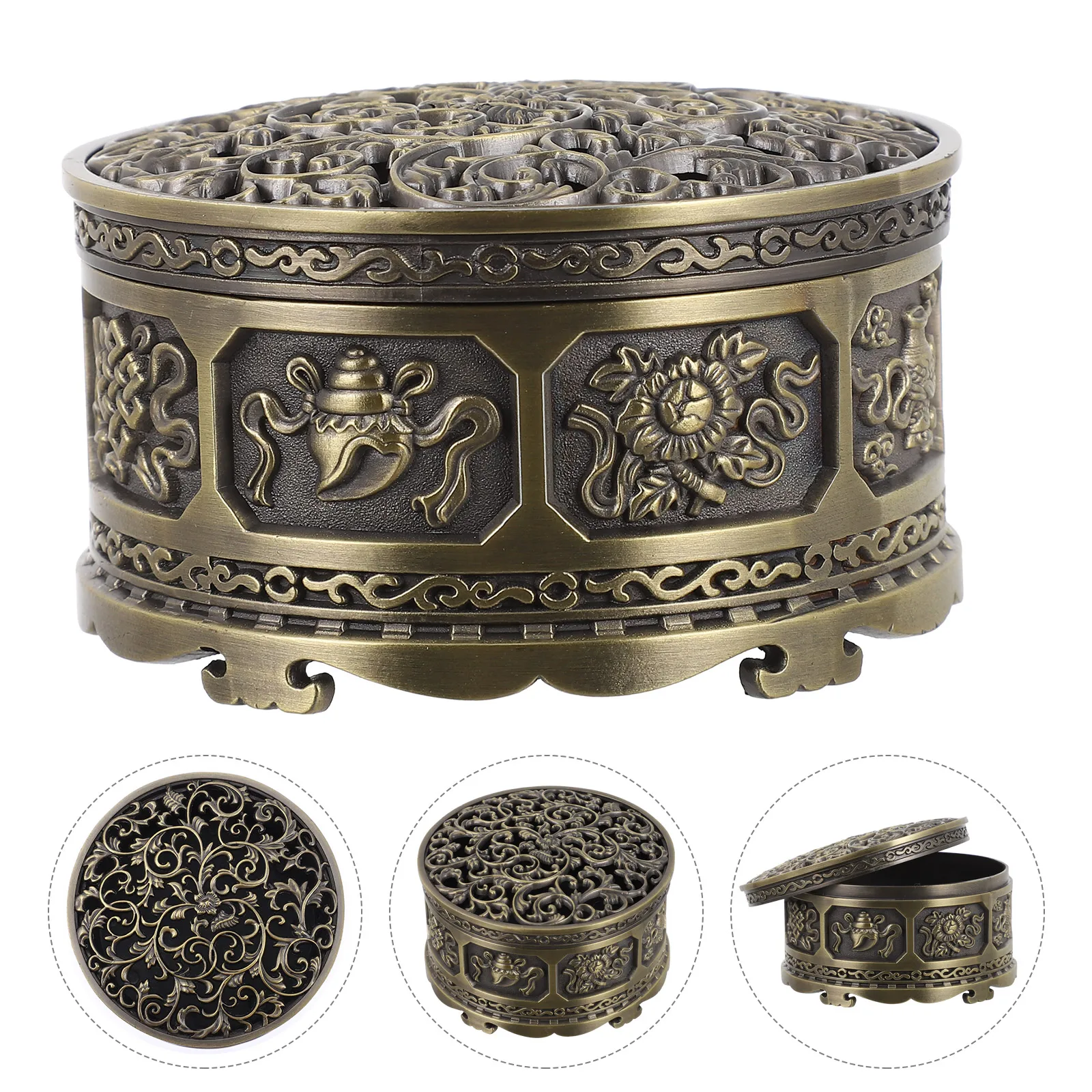 Zinc Alloy Incense Burner Retro Censer Decorative Elegant Aroma Diffuser Home Office Desktop nament Vintage Style 
Zinc Alloy Incense Burner Retro Censer Decorative Elegant Aroma Diffuser Home Office Desktop nament Vintage Style