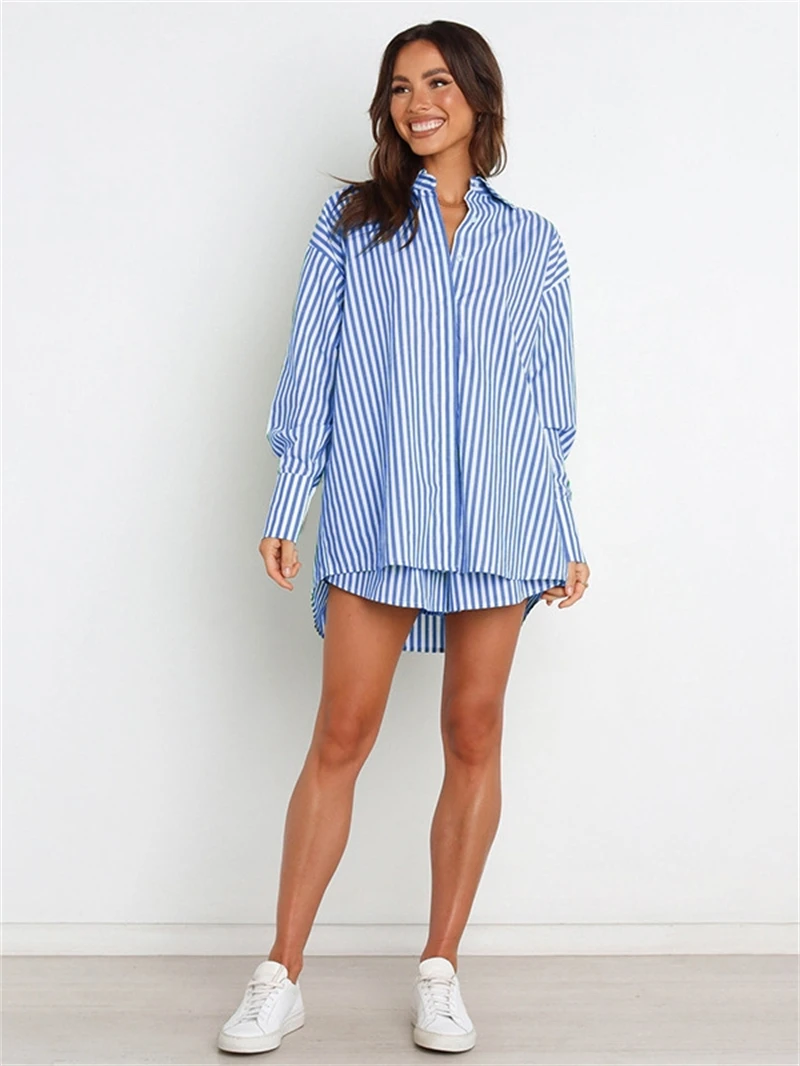 Модные полосатые комплекты из 2 предметов, женская одежда, летняя одежда, женская рубашка с длинным рукавом, топ и шорты, комплекты повседневных спортивных костюмов, женский комплект
Модные полосатые комплекты из 2 предметов, женская одежда, летняя одежда, женская рубашка с длинным рукавом, топ и шорты, комплекты повседневных спортивных костюмов, женский комплект