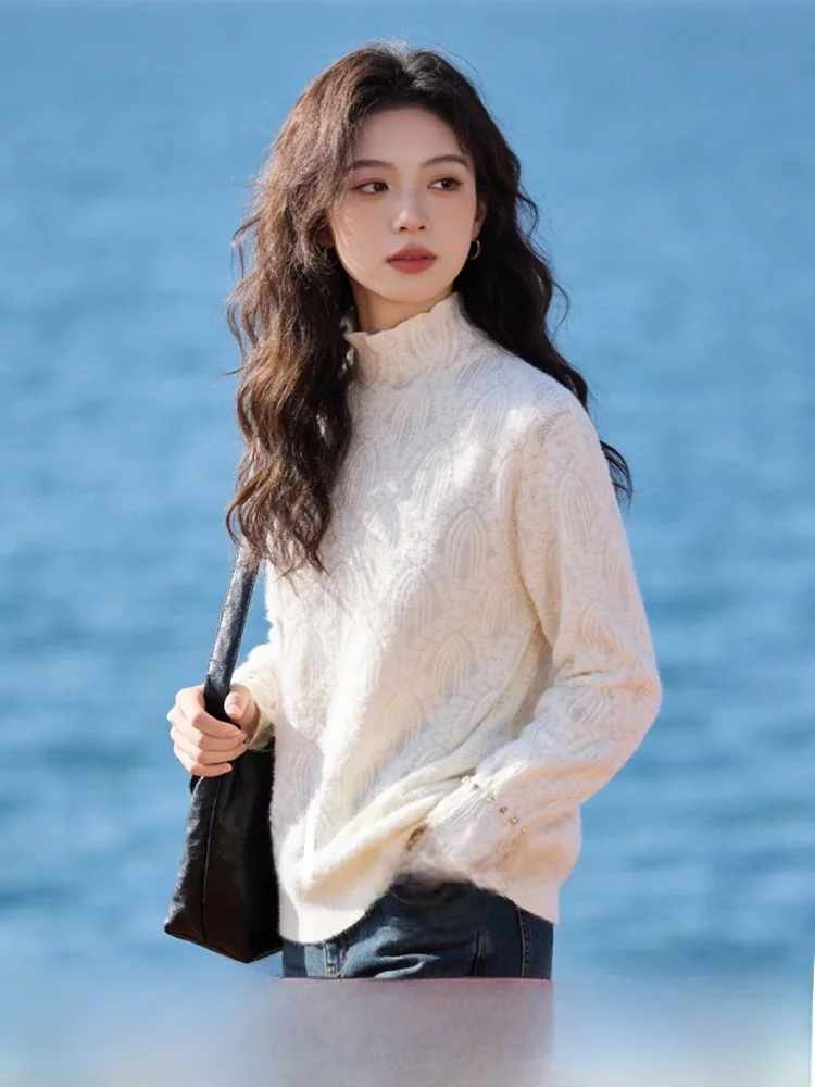 Wuji Home Spring 2026 Women's Knitted Lace Long Sve f High Collar Base irt Korean Sle Commute Faion plus Size
Wuji Home Spring 2026 Women's Knitted Lace Long Sve f High Collar Base irt Korean Sle Commute Faion plus Size