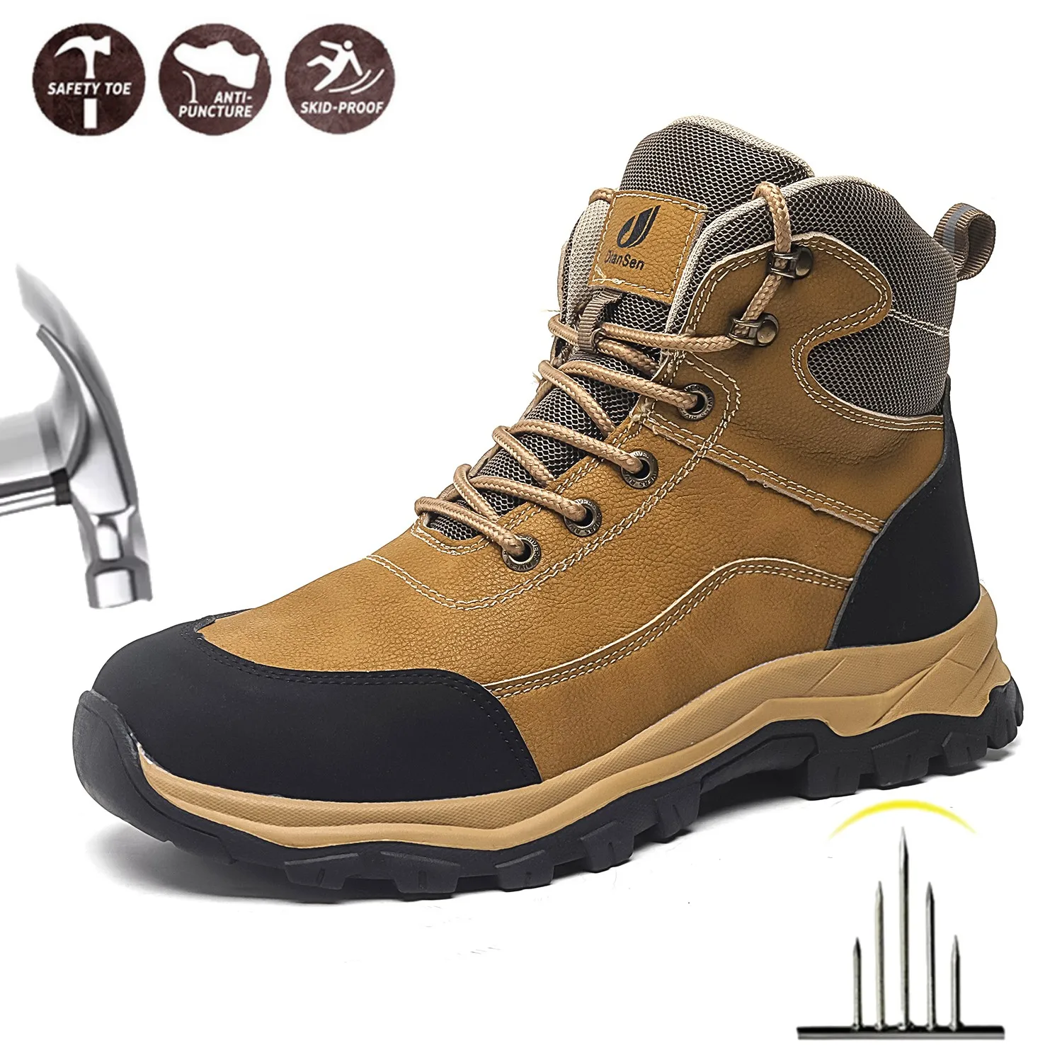 Steel Toe Indestructible Safety Shoes Work Hiker Boots Protection Safety Shoes Anti-puncture Men Construction Work Shoes
Steel Toe Indestructible Safety Shoes Work Hiker Boots Protection Safety Shoes Anti-puncture Men Construction Work Shoes