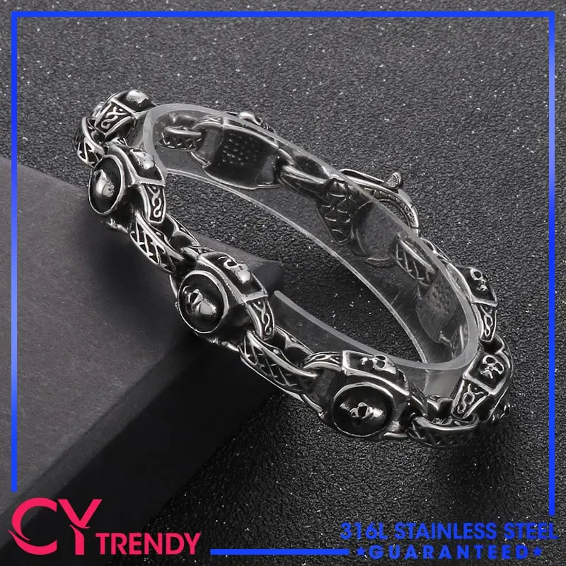 Punk Style Vintage Personalized Stainless Steel Men's Dark Ghost Skull Head Wired Chains Bracelet
Punk Style Vintage Personalized Stainless Steel Men's Dark Ghost Skull Head Wired Chains Bracelet