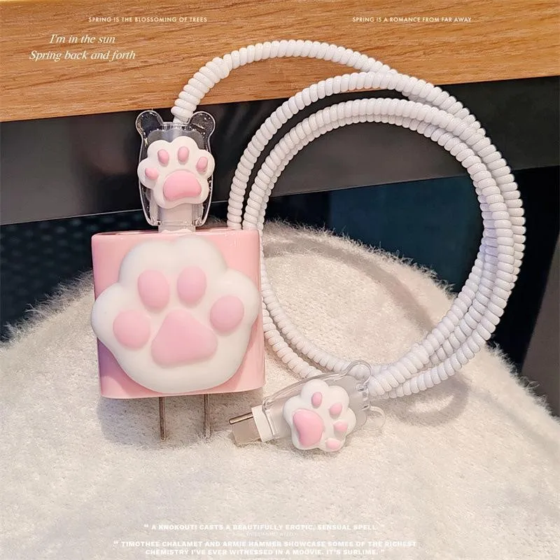 Cute Pink Cat Claw Cable Protector Set for IPhone 18w 20w Charger Head Protective Case Data Line Anti Breaking Cable Management
Cute Pink Cat Claw Cable Protector Set for IPhone 18w 20w Charger Head Protective Case Data Line Anti Breaking Cable Management