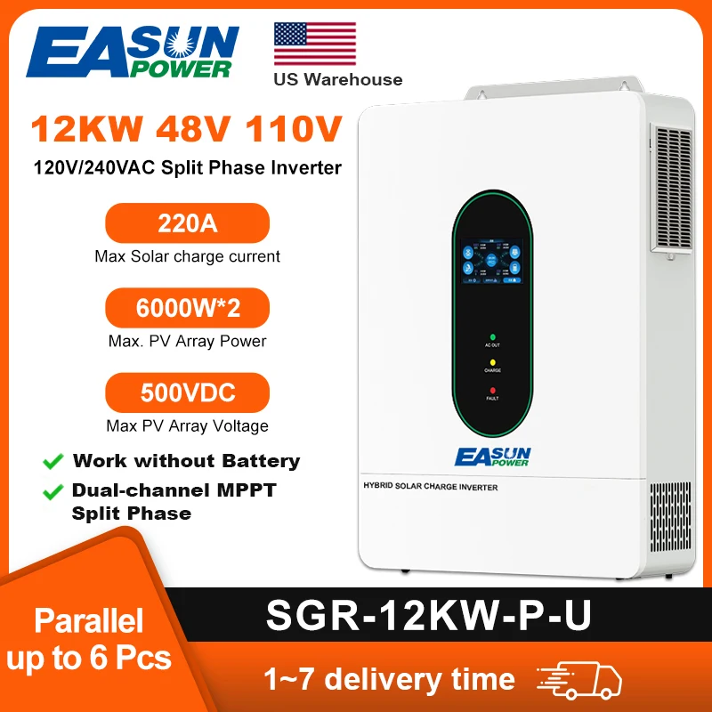 Гибридный инвертор EASUN POWER 12 кВт, 48 В, 120 В, 240 В, разделенный фазный солнечный инвертор, двойной параллельный MPPT с солнечным контроллером Wi-Fi 2 MPPT
Гибридный инвертор EASUN POWER 12 кВт, 48 В, 120 В, 240 В, разделенный фазный солнечный инвертор, двойной параллельный MPPT с солнечным контроллером Wi-Fi 2 MPPT