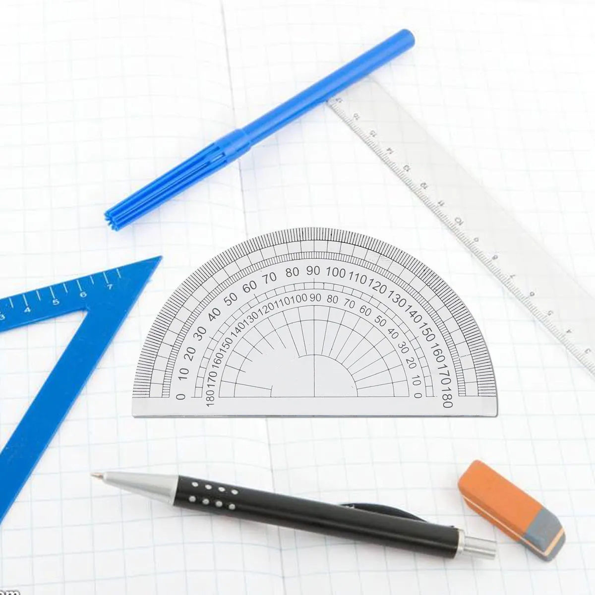 50Pcs Plastic Protractor 180 Degrees Clear Half Round Math Protractor Accurate Angle Measurement Student School Office
50Pcs Plastic Protractor 180 Degrees Clear Half Round Math Protractor Accurate Angle Measurement Student School Office