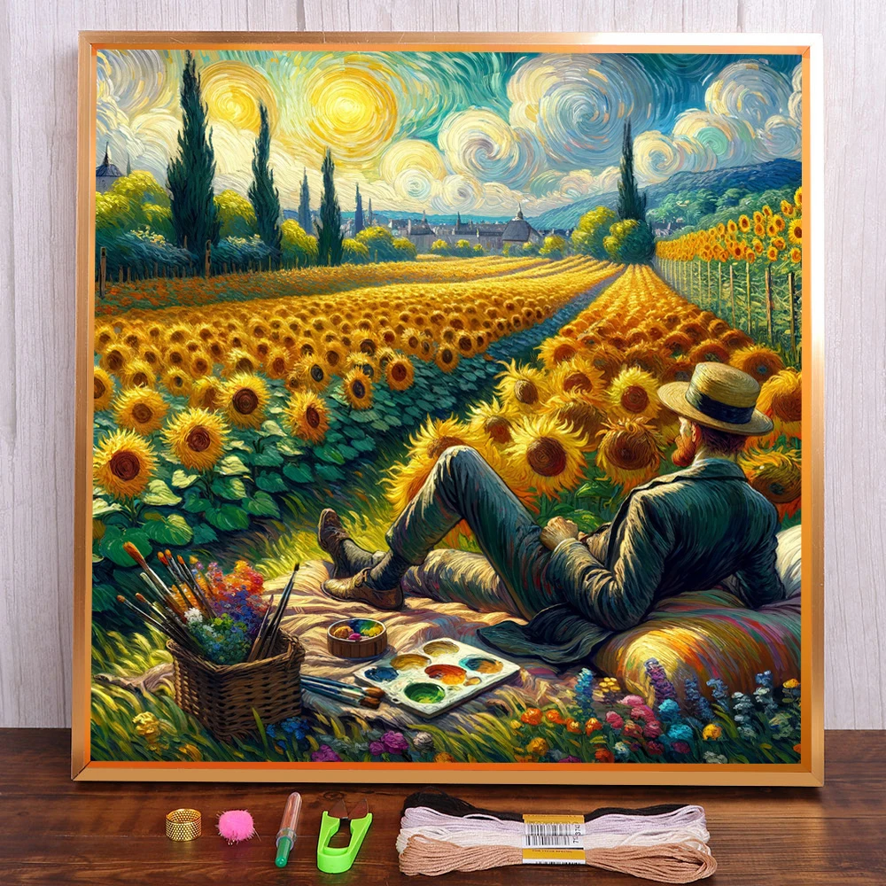 Landscape Sunflower Printed Canvas Cross Stitch Patterns DIY Embroidery Craft Handiwork Needlework Sewing Counted Needle Floss
Landscape Sunflower Printed Canvas Cross Stitch Patterns DIY Embroidery Craft Handiwork Needlework Sewing Counted Needle Floss