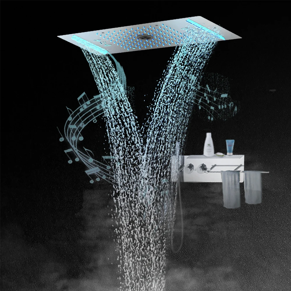 Concealed Thermostatic Shower Panel LED Ceiling Rain Shower Head Bathroom Luruxy Music Showers System Experience Magic Waterfall
Concealed Thermostatic Shower Panel LED Ceiling Rain Shower Head Bathroom Luruxy Music Showers System Experience Magic Waterfall